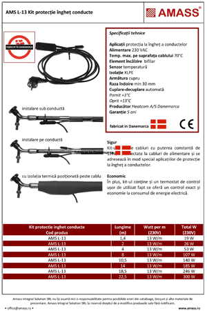 cablu incalzitor AMS L13