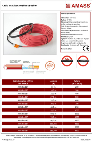 cablu incalzitor 18-Teflon