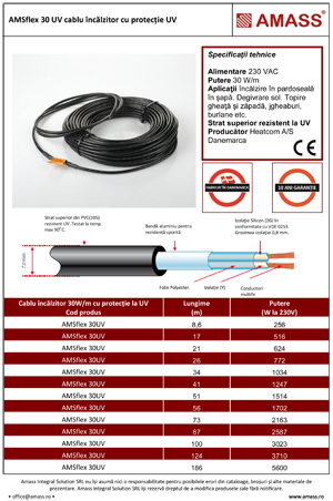 cablu incalzitor AMSflex 30UV